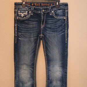 Rock Revival Women's Boot Cut Decorative Jeans